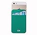 Case Art Plus Credit Card Secure Holder Stick on Wallet [ Lid ] Discreet ID Holder Lycra Spandex Card Sleeves for Smartphones, iPhone 6, Samsung Galaxy Cell Phone Wallet Case 3M Adhesive (Green)