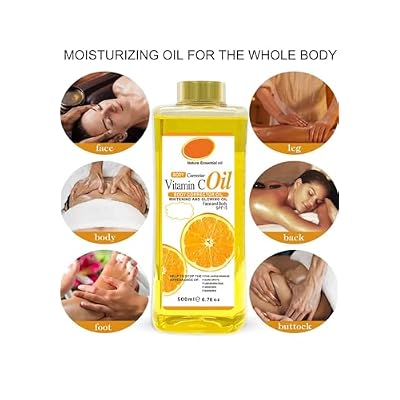 Vitamin C Oil,500ml Organic Vitamin C Body Oils, for Face and Body Moisturizer Nourishing Skin Care 16.9 oz