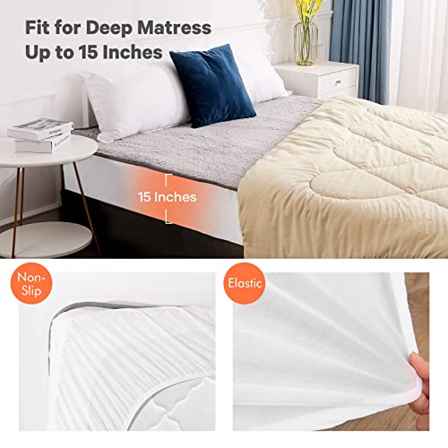 Heated Mattress Pad Queen Size Soft Cotton Fabric With 10 Heat Settings And 9 Timer Auto Off Settings And Dual Control Machine Washable Gray 60"X80" #TOP6