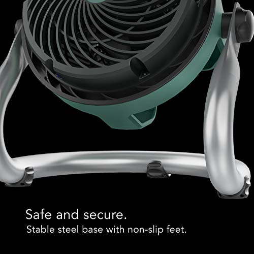 Image of Vornado EXO51 Small Heavy Duty Air Circulator, 3-Speed High Velocity Shop Fan, Dustproof and Water-Resistant, Powerful Motor, Industrial High Impact Case, Whole Room Air Circulator, Green