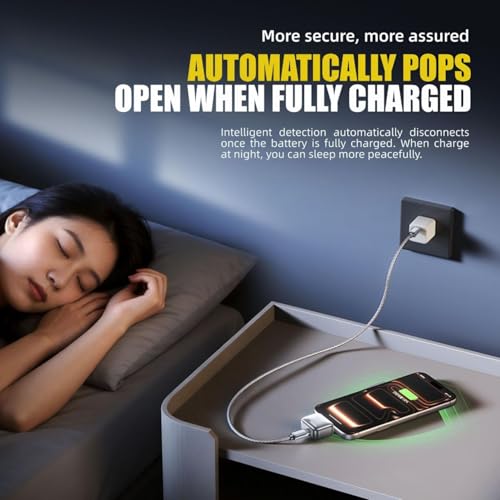 Image of Smart Charger Adapter Auto Power Disconnector Guard Every Mobile Android|Tablet |Apple|Switch| No Touch Mobile Screen in 5 Minit Automatically Pops Open When Fully Charged (Type-C Cable)