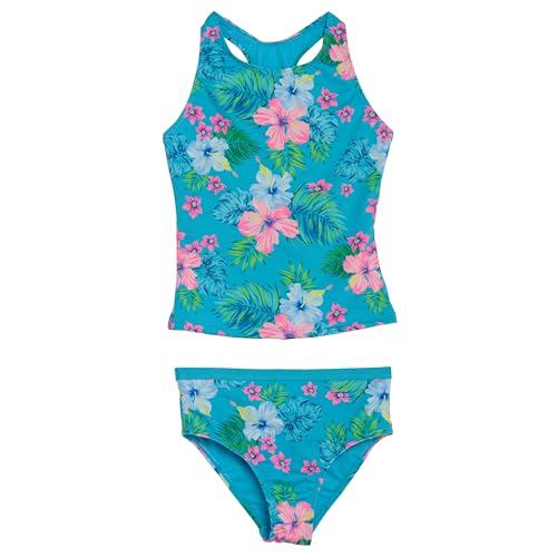 Image of Lands' End Girls' UPF 50+ Swim Bikini Bottom and Racerback Tankini Set