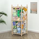 Eniffbaa Stuffed Animal Storage Wood Soft Toy Shelf Nursery Room Organizer Zoo Cage for Stuffed Animals with Zoo Pattern Gift for Nursery PlayRoom Bedroom KidRoom Chirstmas Gift