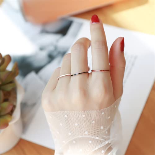 Women's Stainless Steel 1MM Thin Plain Midi Stacking Ring Band Comfort Fit, Size 3 to 102