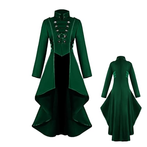 Veste trench longue queue d'hirondelle victorienne et uniforme de manteau de queue gothique
