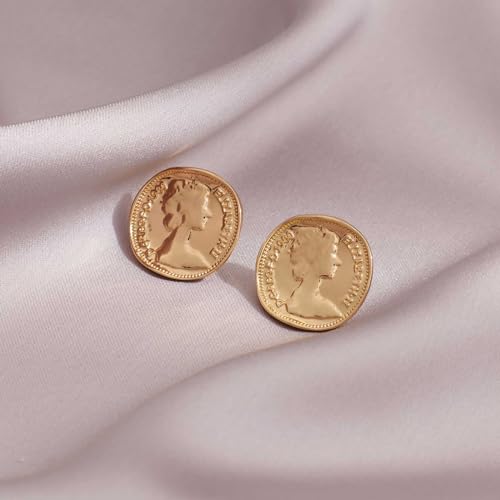 Gold Geometric Stud Earrings Chunky Statement Earrings for Women Irregular Crumpled Square Half-ball Triangle Heart Stud Earrings Jewelry Gifts3