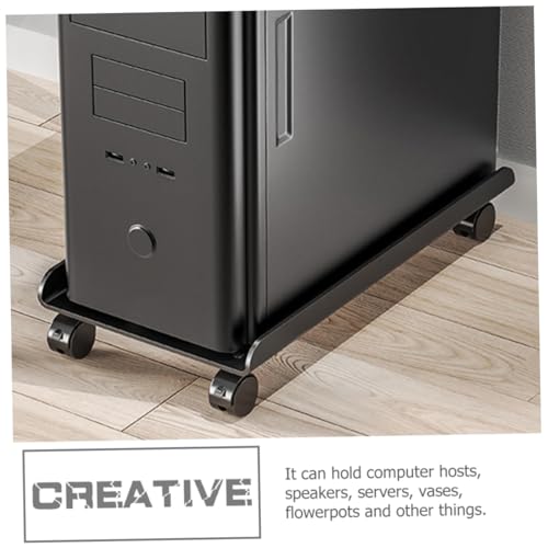 Soporte móvil para torre de CPU NUOBESTY, con ruedas, para computadora y monitor miniatura 5