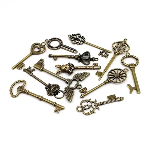 Breloques steampunk en laiton bronze rétro pour création de bijoux DIY - Lot de 12 pièces