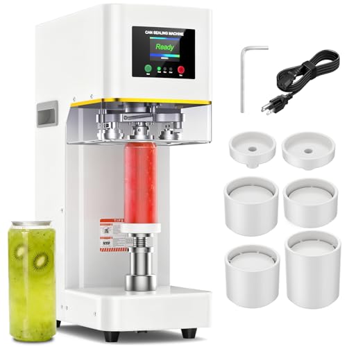 Commercial Can Sealer Machine, Fully Automatic Soda Can Sealer Machine for Drinks with 360° Seam...