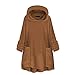 Produktbild Lialbert Pullover Damen Teddy Hoodie Oversized Plüschmantel Große Größe,Winter Kapuzenpullover Lang Plüschjacke mit Kapuze Sweatshirt Hooded Plüsch Pulli Unregelmäßiger Saum