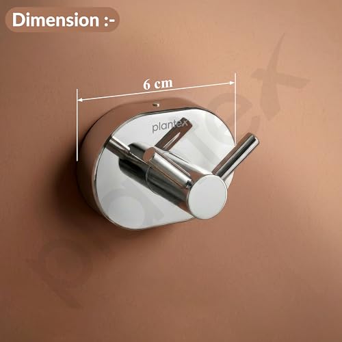 Image of Plantex J4 Stainless Steel Robe Hook /Clothes Hanger for Wall /Hangers for Bathroom /Bathroom Accessories (Chrome Finish) Onix