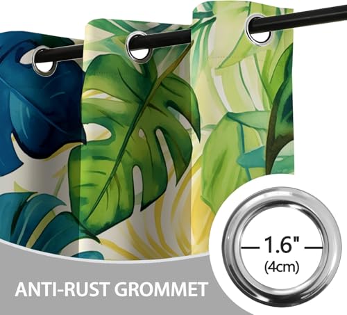 Rideau Occultant Vert Monstera Haut de Gamme Isolant 245cm - 6