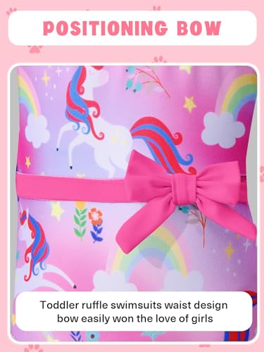 Image of Girls One Piece Swimsuits Toddler Cute Ruffle Bathing Suits Quick Dry Beach Swimwear Size 2-7 Years