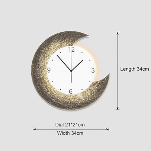 Horloge Murale Lune LED avec télécommande pour décor de salon moderne - 5