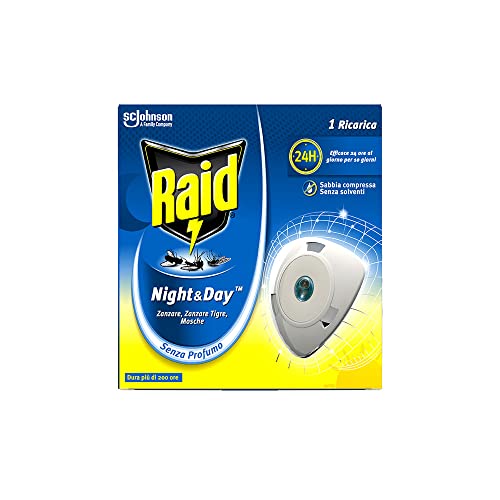 12 Raid Night & Day - Recambio para difusor de mosquitos y mosquitos comunes