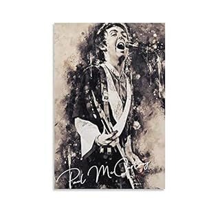 Paul McCartney Poster sur toile pour chambre à coucher 40 x 60 cm - Les Beatles, Paul McCartney, John Lennon, RIngo Starr, George Harrison