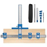 DBREAKS Locher Locator, Einstellbare Bohrschablone mit Bohrer, Bohrhilfe Bohrer-Positionierungslineal mit Metrische und Imperiale Skalen, Punch Locator Bohrführung für Möbelbau, Türgriffe Bohrlehre