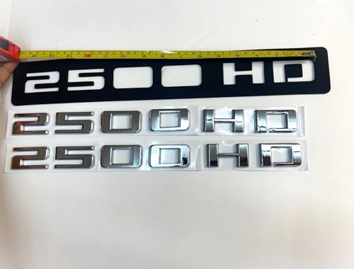 Image of 2X 2500 HD Chrome Silver Badge Emblem - Set of 2 Replacement Emblems for Silverado Sierra 2020 to 2026