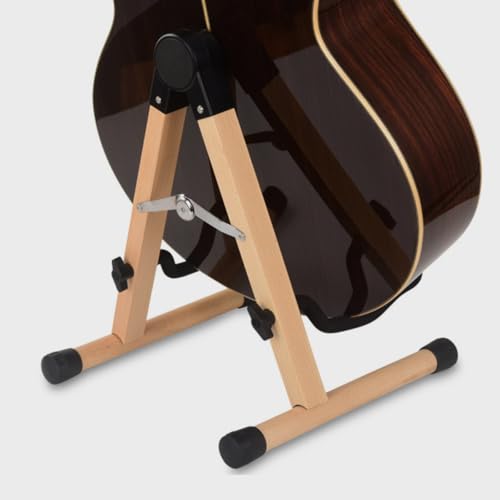 Support pour basse en bois marron stable pour eviter les chutes d'instruments - 6