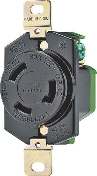 Replacement for Cooper Wiring L530R 3 Wire Locking Twist Receptacle 30 Amp 125V 6905186