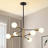 KAISITE Modern Sputnik Chandelier - 6 Light Chandelier Light Fixture Height Adjustable Mid Century C