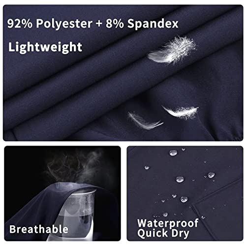 Women's Lightweight Cargo Joggers Quick Dry Hiking Pants Upf50+ Athletic Workout Casual Outdoor Pants With Zipper Pockets-Navy Blue-M #TOP3