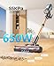Cordless Vacuum Cleaner 650W/55Kpa, Stick Vacuum Cleaners 70 Mins Max Runtime with Charging Dock, Self-Standing Handheld Vacuum with Touch Display, 6-in-1 Vacuum Cleaner for Carpet/Hard Floor/Pet Hair