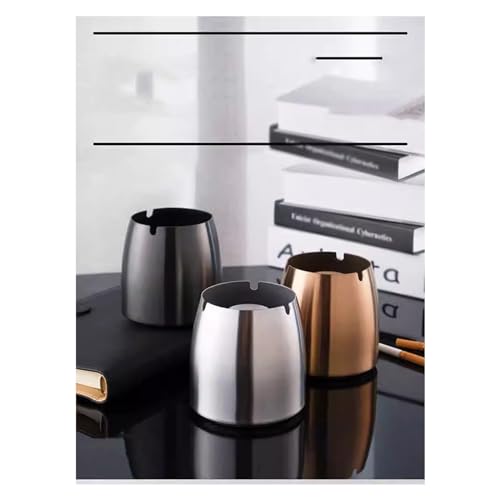 Posacenere da esterno, in acciaio inox, antivento, grande portacenere da tavolo in metallo, per fumatori, design interno ed esterno senza coperchio