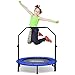 Beiens Mini Trampolino Elastico Fitness, 100cm Pieghevole Trampolino Silenzioso Con Manico Tegolabile di Tappetino antiscivolo, per interni ed esterni adulti e bambini, carico massimo di 114kg