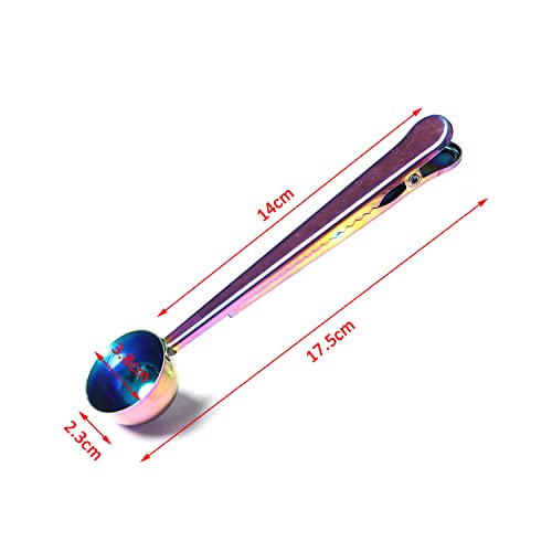 Winibula 3 Pack Coffee Scoop, Stainless Steel Measuring Spoon With Coffee Bag Clip For Ground Coffee, Espresso, Coffee Beans (Black, Rose Gold, Rainbow Color) #TOP1