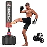RORALA Freestanding Punching Bag with 12OZ Pro Boxing Gloves,Heavy Bag for Adult, Youth, Men Standing Kickboxing Bag Weight 203LBS