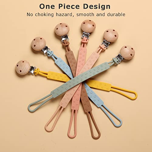 Eoopoon 2 Pack Pacifier Clips For Baby Boys And Girls, One-Piece Silicone Pacifier Chain With Clip For Binky, Teether Toys, Bpa Free, Flexible And Durable, 3 Month+ #TOP1