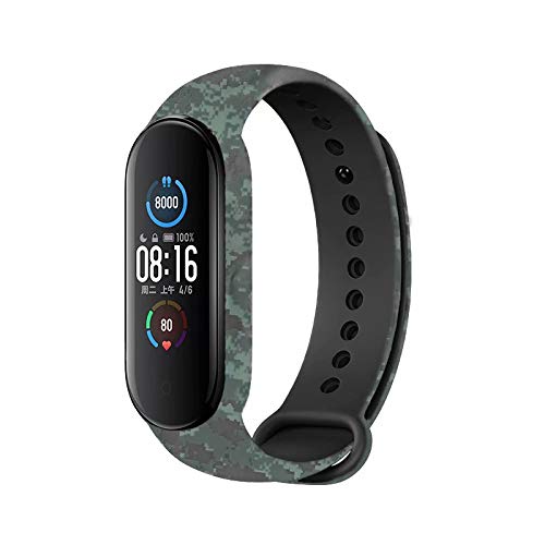T-BLUER compatível com Xiaomi Mi Band 5 Band, pulseira de silicone colorida de reposição para Xiaomi