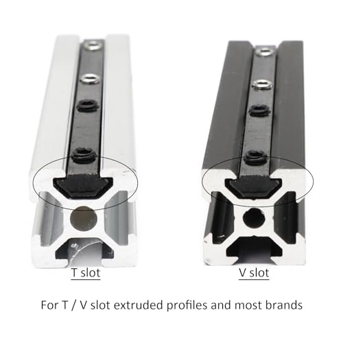 Image of 10Pcs 2020 Aluminum Extrusion T Slot Corner Bracket Extruded Hardware Straight Line Connector with Screw for 20 Series Black 20 /20 80 20 2040 T V Slot Aluminum Profile Length Fasteners