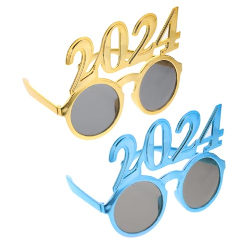 VALICLUD 2pièces Lunettes De Nouvel an Rigolotes Accessoire Photomaton pour Fête Décoration De Lunettes De Groupe Fournitures De Nouvel an