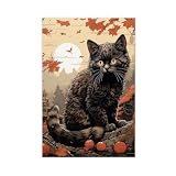 Póster de lienzo de estilo japonés para decoración de dormitorio, oficina, habitación, regalo, 20 cm de largo x 30 cm de ancho