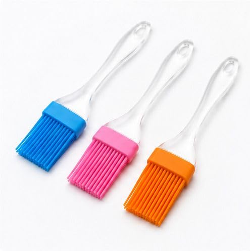 Silicone Oil Brush for Cooking, BBQ & Baking, Heat Resistant Pastry Basting Brush, Large Size, Pack of 3, Multicolor-image-35