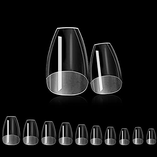 Phomanttonary 240 Pièces Américaine Ongles, 12 tailles Courte Faux Ongles couverture Complète, faux ongles Pour professionnel de salon et de maison Cover