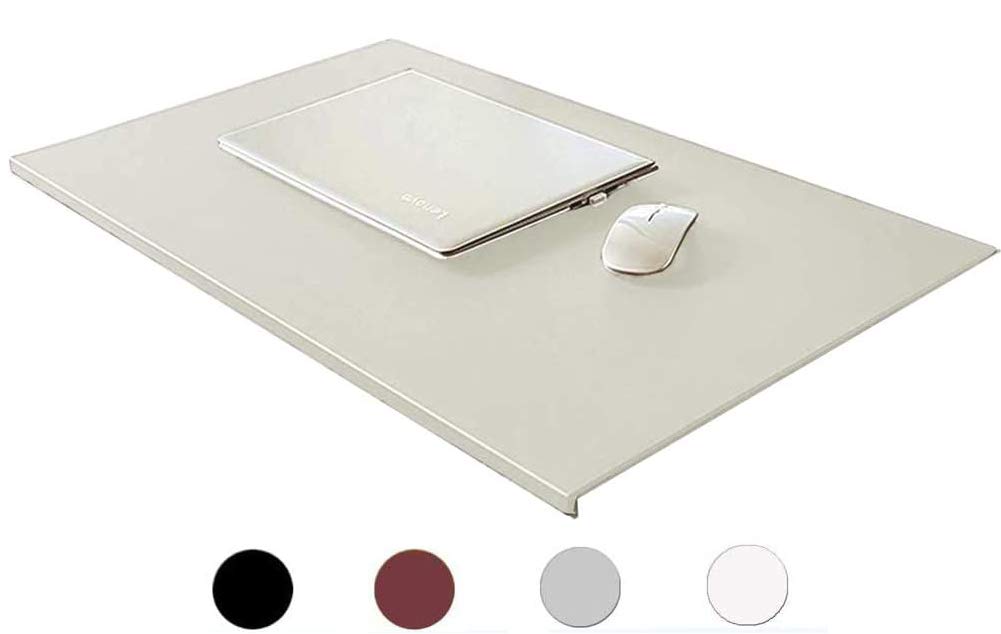 Bureauonderlegger, 100 x 50 cm, premium PU-lederen bureauonderlegger met randbescherming, kantoor/thuis, waterdicht, ultradunne muismat