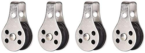 Polea de acero inoxidable para barco, polea vertical con rueda, color negro, polea resistente, rodillo de polea de acero inoxidable 360, bloque de polea giratoria para cuerdas de carga de hasta 400 kg