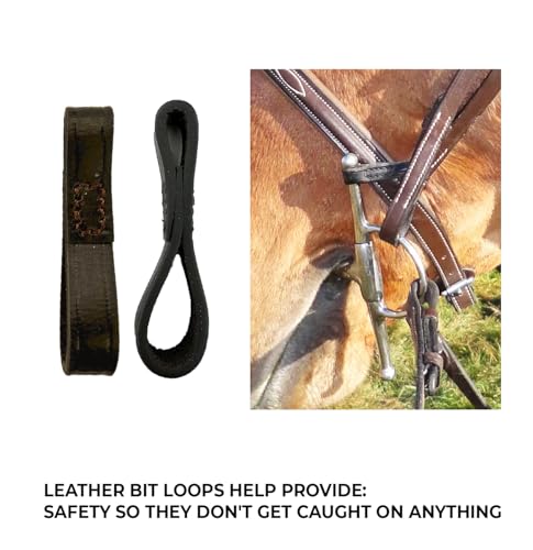 image for BRINGERPET Bit Keepers Horse, Leather Bit Loops, English Bits for Hors