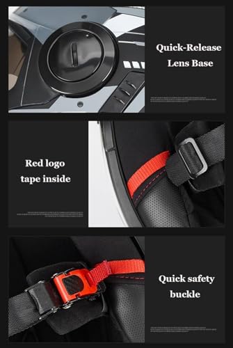 Casco Moto Jet Bluetooth Integrato Mezzo Casco,Vintage Scooter Jet Cascos Dot/Ece Omologato Con Doppia Visiera Caschi Da Moto Con Microfono Speaker Per Donna E Uomo Adulto 20,XL - 5