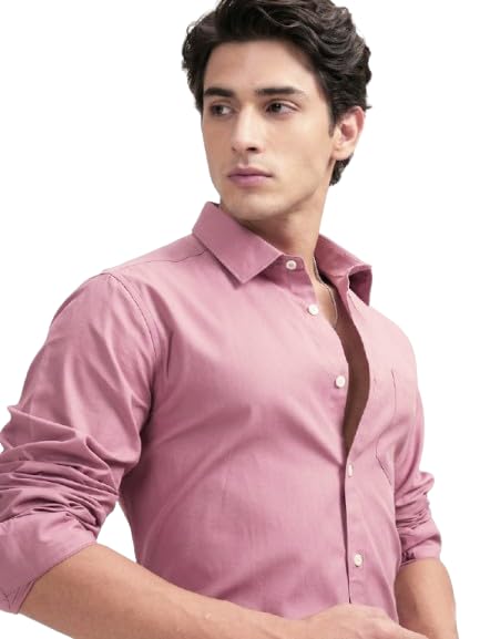 Image of Cozytton Men's Pure Cotton Solid Stylish Casual & Formal Wear Shirt | Stylish Regular Fit Full Sleeve Comfortable Office Party Trendy Shirt - Multi Color