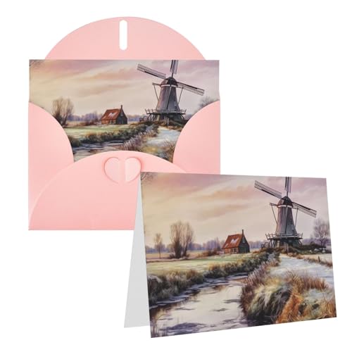 Cartes de vœux moulin à vent vierges idéales pour accompagner vos cadeaux
