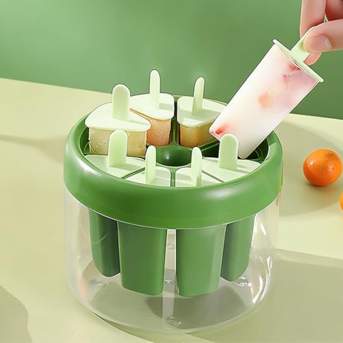 HASTHIP 10-Grid Popsicle Mold Set Stackable BPA-Free PP Ice Pop Maker with Secure Sticks DIY Homemade Freezer Popsicle Mold for Fruit Juice Yogurt & Smoothie Frozen Treats 11x8x8cm