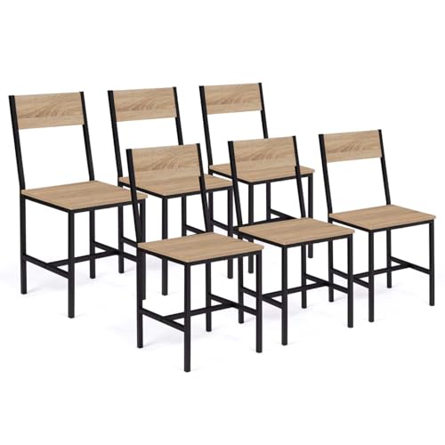 IDMarket - Lot de 6 chaises de Cuisine Detroit Design Industriel