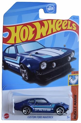 Hot Wheels Custom Ford Maverick Muscle Mania 2/10 Azul miniatura 1