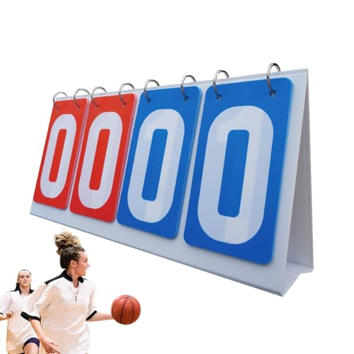 Genérico Puntuación Keeper, Puntuación Keeper Flipper | Tablero de instrumentos Multi Deportes | Cuadro Deportivo Portátil de 4 Digitales Impermeable Guardián de Flipper para Bádminton Voleibol Fútbol