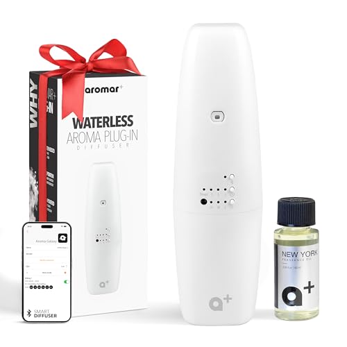 Essential Oil Diffuser - App-Controlled, Covers 500 Sq.Ft - 'New York' Scent - White