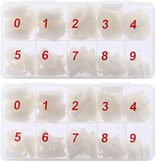1000 Natural False Nails 10 Sizes Coffin Fake Nail French Acrylic Style Artificial Fake Art Nails Tips with Box for Women Girls Natural Color
